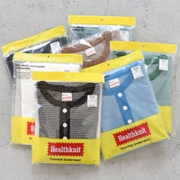 Healthknit(ヘルスニット)/ベーシックワッフルヘンリーネック半袖Tシャツ【ネコポス1点まで可能】