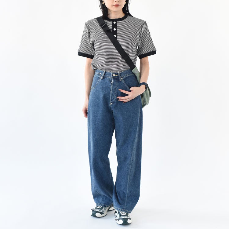 Healthknit(ヘルスニット)/ベーシックワッフルヘンリーネック半袖Tシャツ【ネコポス1点まで可能】