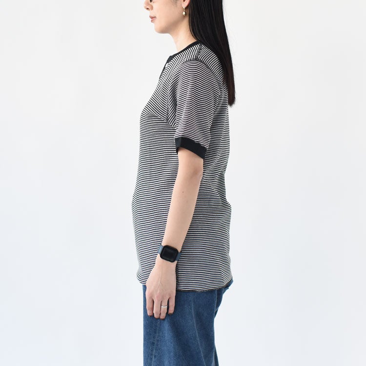 Healthknit(ヘルスニット)/ベーシックワッフルヘンリーネック半袖Tシャツ【ネコポス1点まで可能】