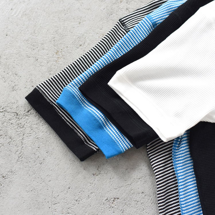 Healthknit(ヘルスニット)/ベーシックワッフルヘンリーネック半袖Tシャツ【ネコポス1点まで可能】