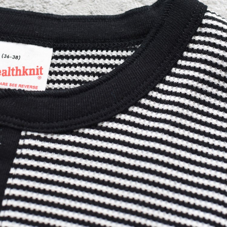 Healthknit(ヘルスニット)/ベーシックワッフルヘンリーネック半袖Tシャツ【ネコポス1点まで可能】