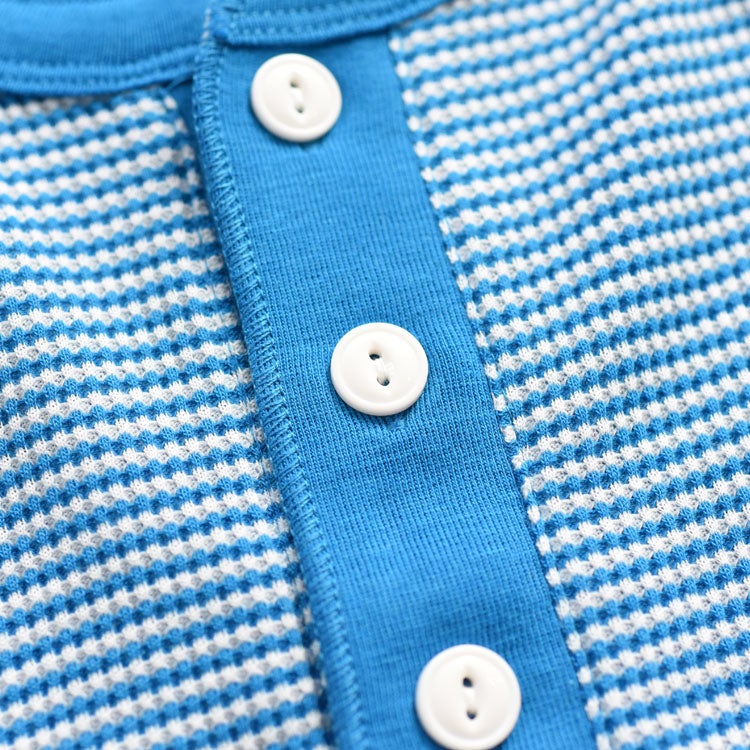 Healthknit(ヘルスニット)/ベーシックワッフルヘンリーネック半袖Tシャツ【ネコポス1点まで可能】