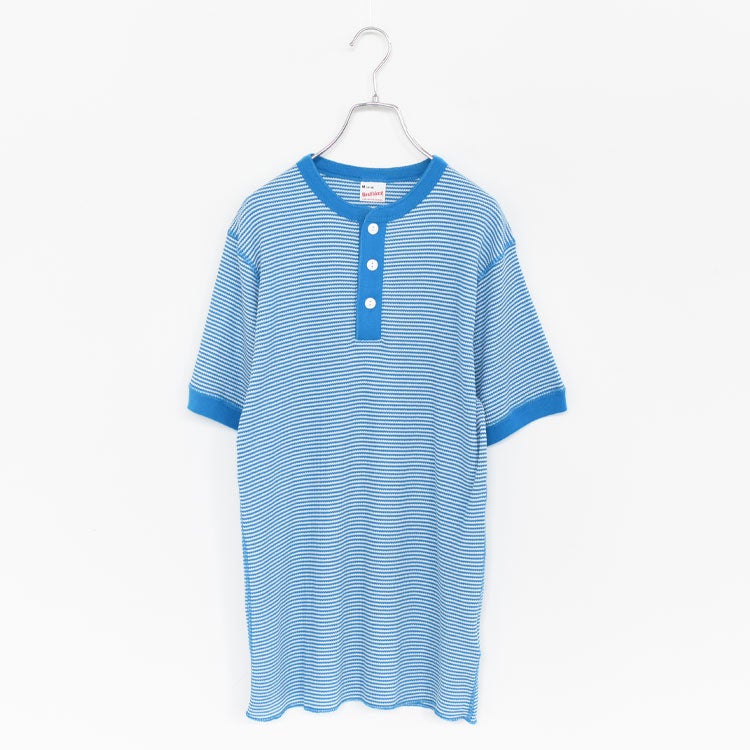 Healthknit(ヘルスニット)/ベーシックワッフルヘンリーネック半袖Tシャツ【ネコポス1点まで可能】