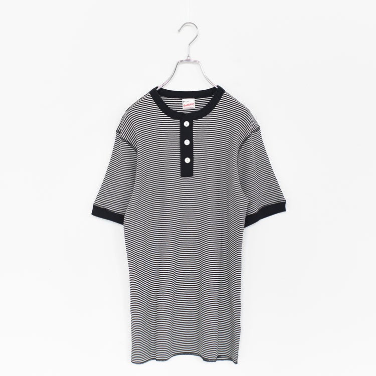 Healthknit(ヘルスニット)/ベーシックワッフルヘンリーネック半袖Tシャツ【ネコポス1点まで可能】