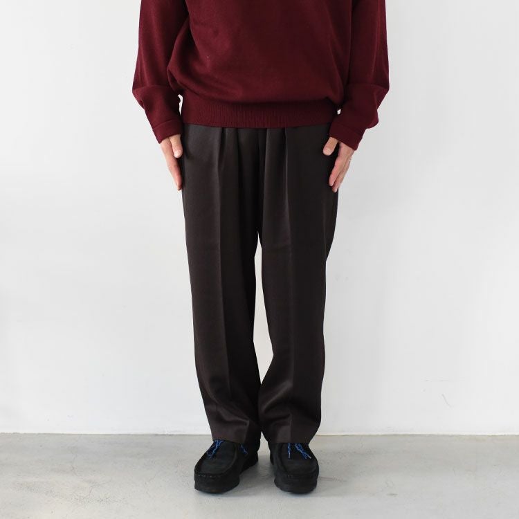 FARAH ファーラー タックワイドスラックス ブラック 34 fridge スラックス 「FARAH」ファーラー Two Tuck Wide Tapered Pants