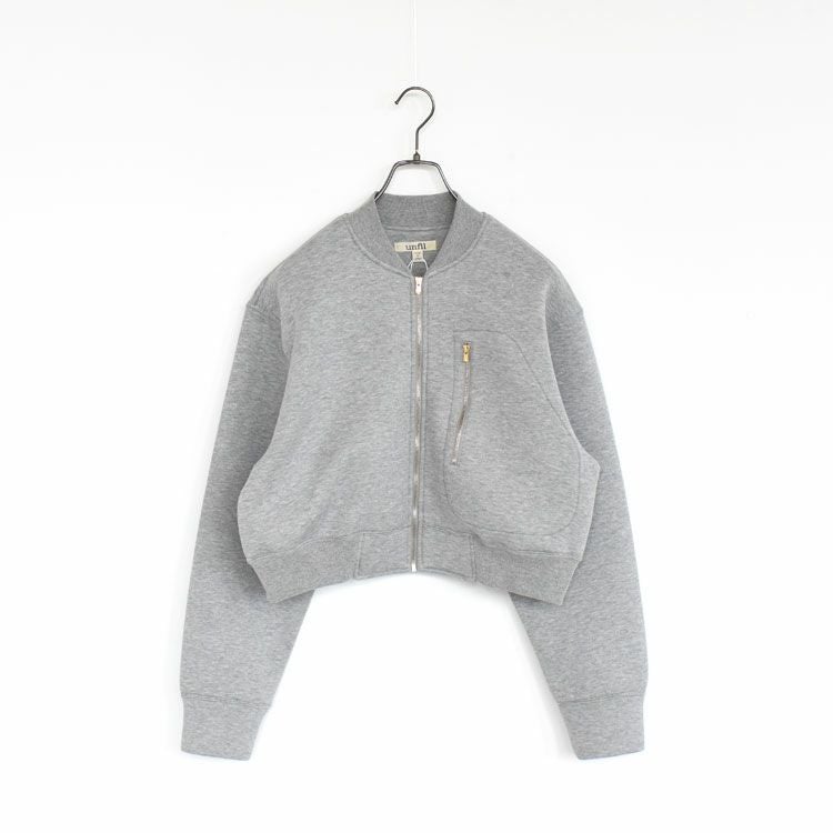 【グレー】ダブルフェイスジャージージャケット SALE 30％OFF】double faced jersey cropped zip jacket ダブル
