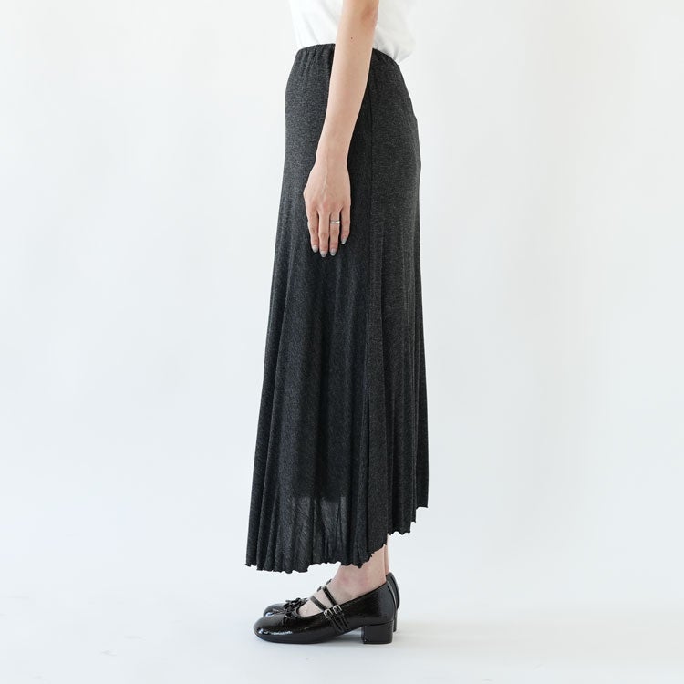 viscose & silk jersey flared midi skirt フレアミディスカート
