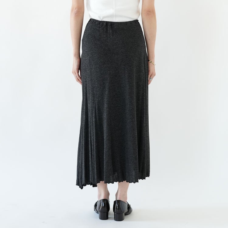 viscose & silk jersey flared midi skirt フレアミディスカート