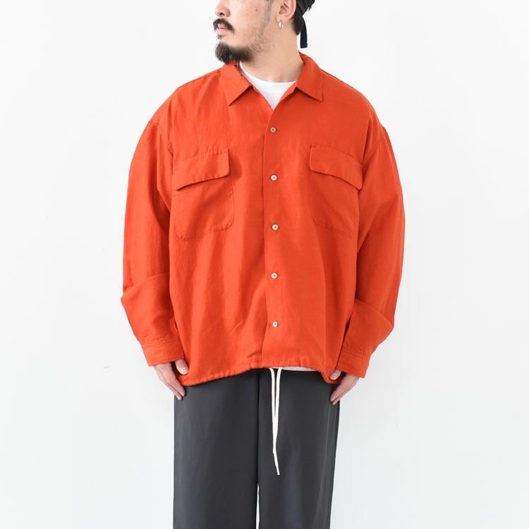 SALE 30％OFF】Open Collar Cupra Hemp Shirt オープンカラーキュプラ