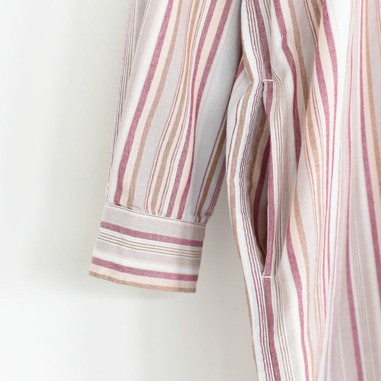 Button Down NP Striped Field Shirt Dress ボタンダウンNPストライプフィールドシャツドレス
