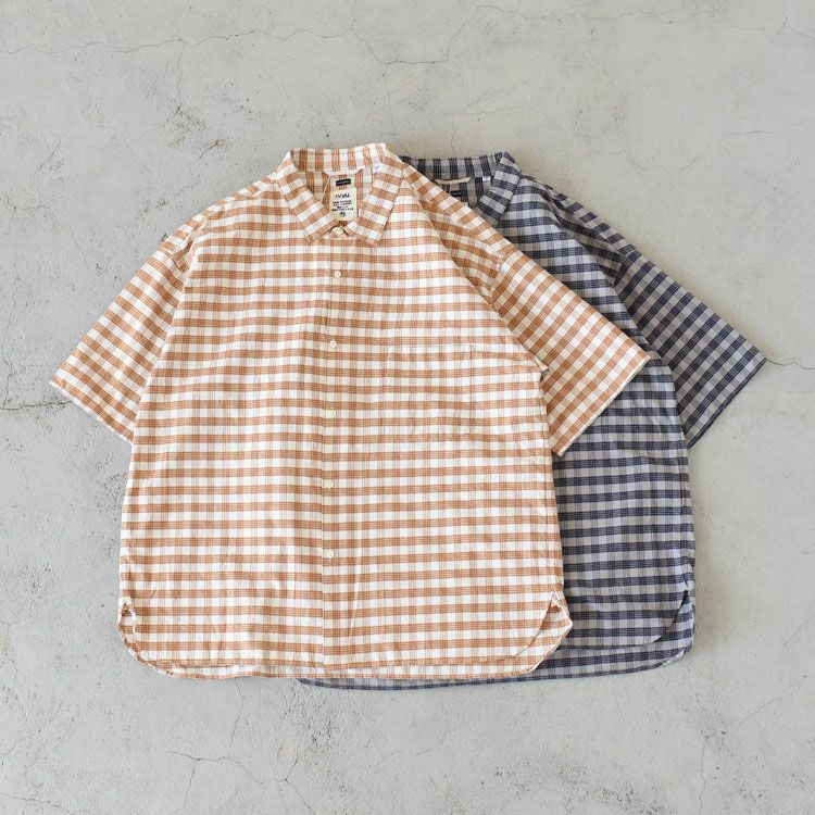 SALE 30％OFF】Cotton Silk PALAKA Check S/S Shirt コットンシルク