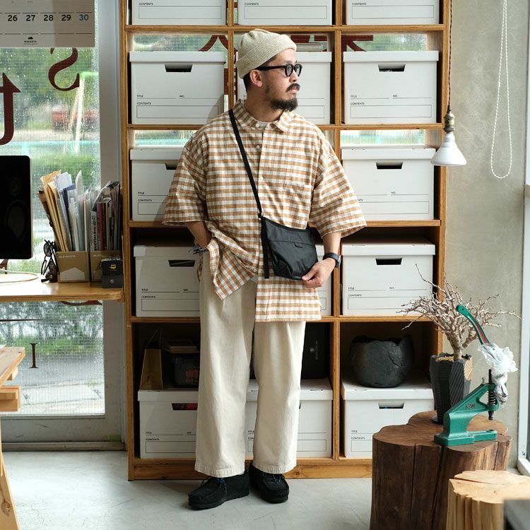 SALE 30％OFF】Cotton Silk PALAKA Check S/S Shirt コットンシルク