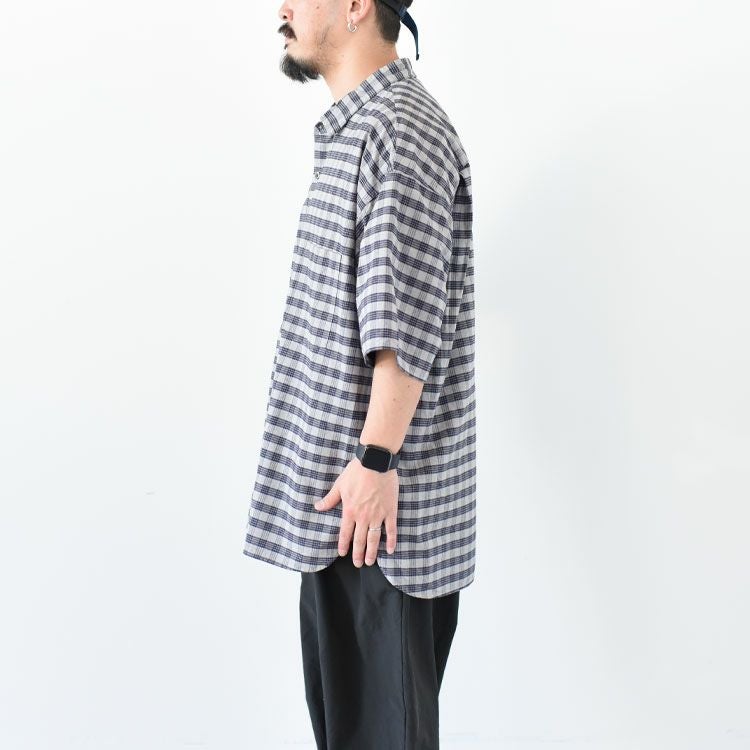 SALE 30％OFF】Cotton Silk PALAKA Check S/S Shirt コットンシルク