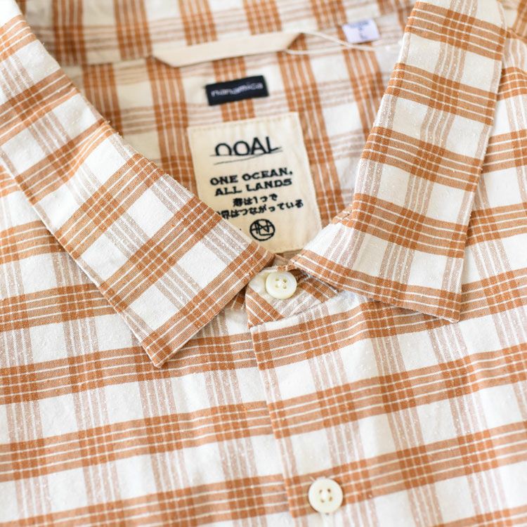 SALE 30％OFF】Cotton Silk PALAKA Check S/S Shirt コットンシルク