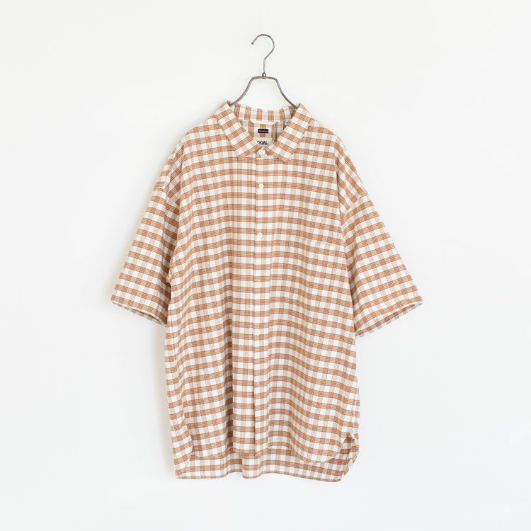 SALE 30％OFF】Cotton Silk PALAKA Check S/S Shirt コットンシルク