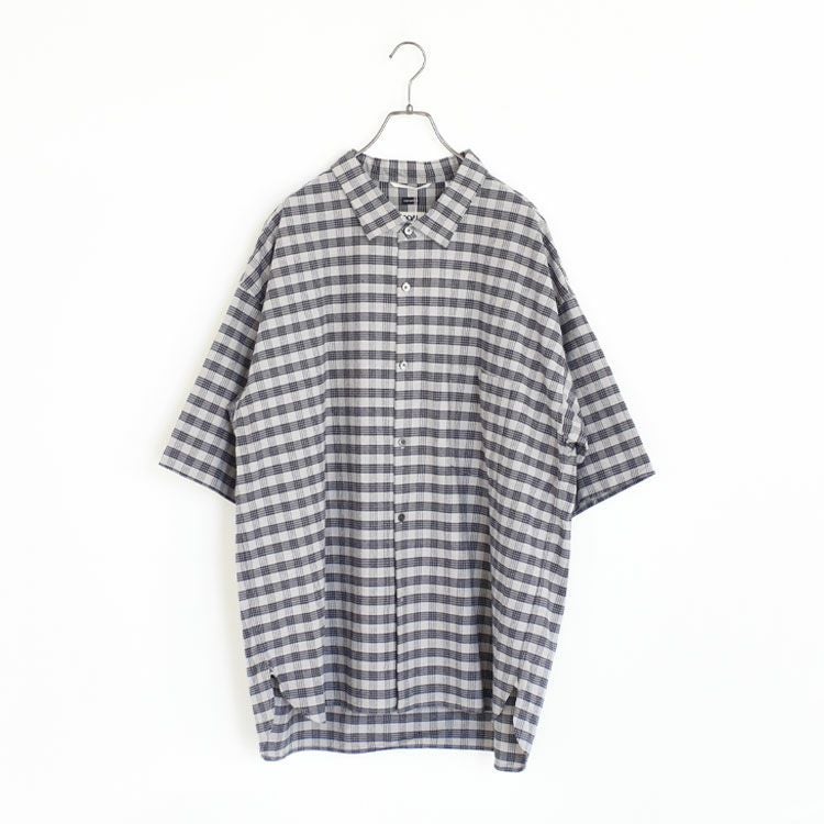 SALE 30％OFF】Cotton Silk PALAKA Check S/S Shirt コットンシルク