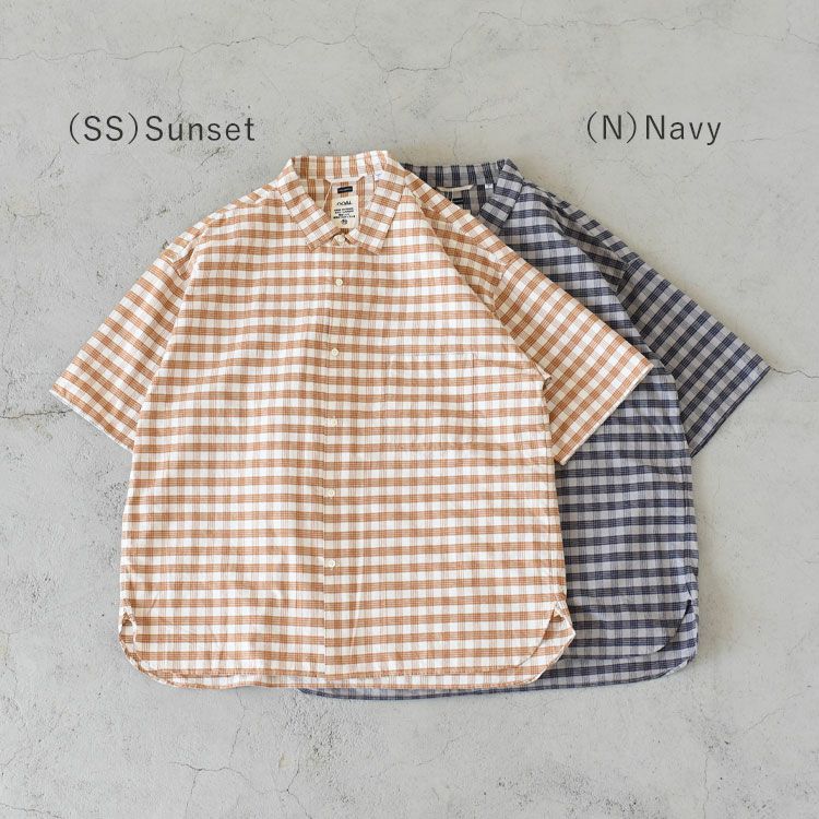 SALE 30％OFF】Cotton Silk PALAKA Check S/S Shirt コットンシルク