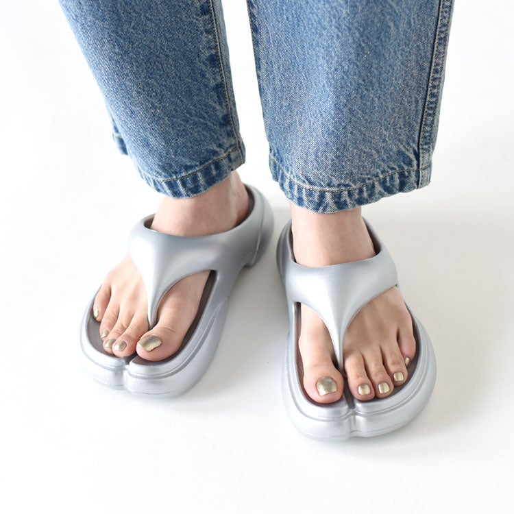 NEW-FLIP-FLOP 厚底タビサンダル シルバー