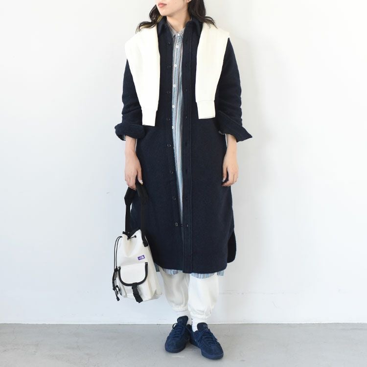 新品 ナナミカ ウインドストッパー ニットドレス 0 ワンピースコート ネイビー SALE 30％OFF】WINDSTOPPER Sliver Knit Dress ウインドストッパー