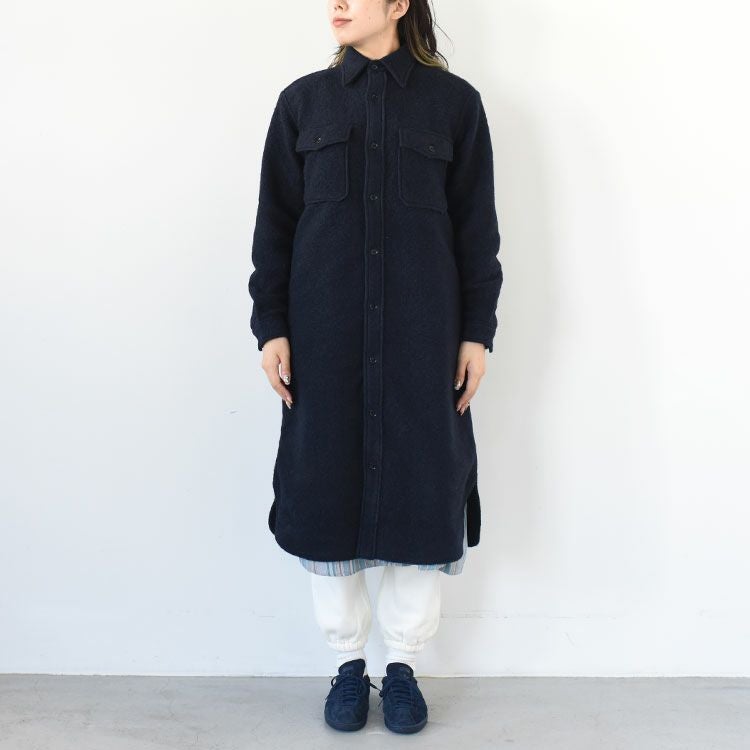 新品 ナナミカ ウインドストッパー ニットドレス 0 ワンピースコート ネイビー SALE 30％OFF】WINDSTOPPER Sliver Knit Dress ウインドストッパー