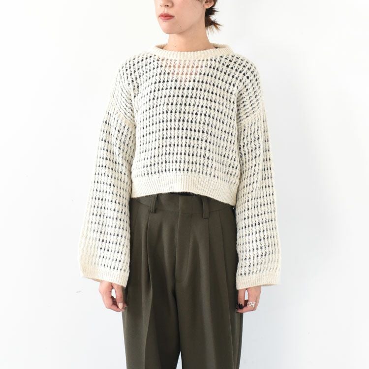 ANDY メッシュ編み ニットトップス