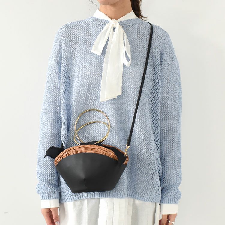 SALE 30％OFF】レザー×ウィッカー リングハンドバッグ/The Bagmati（ザ