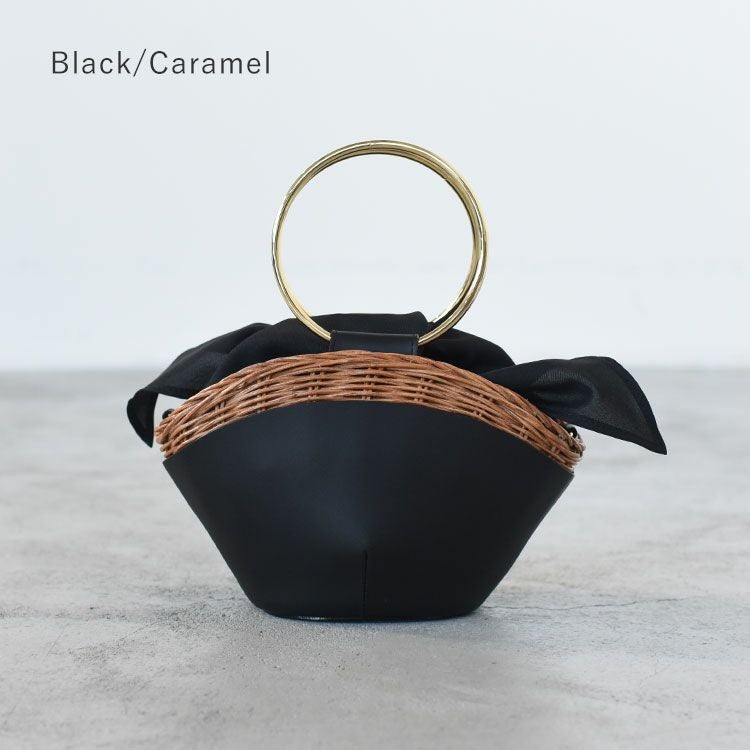 バグマティ☆レザーウィッカーハンドバッグ SALE 30％OFF】レザー×ウィッカー リングハンドバッグ/The Bagmati（ザ