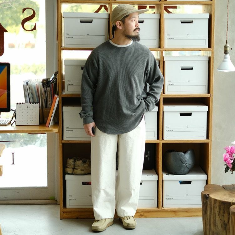 WAFFLE CREW NECK 30/1 ORGANIC COTTON WAFFLE ワッフルクルーネック オーガニックコットンワッフル