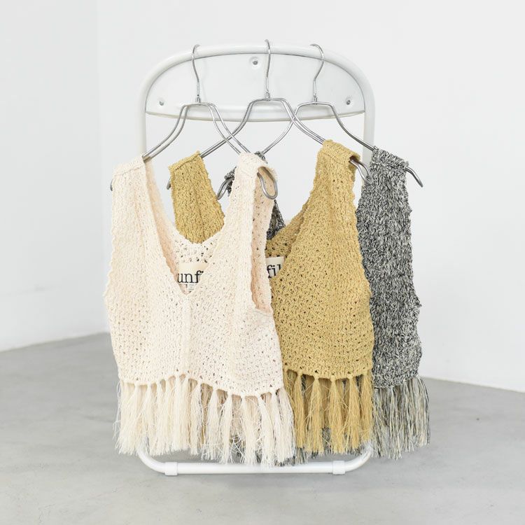 SALE 30％OFF】double honeycomb mesh fringed top ダブルハニカム