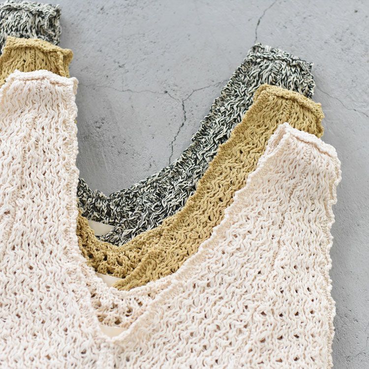 SALE 30％OFF】double honeycomb mesh fringed top ダブルハニカム