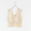 double honeycomb mesh fringed top ダブルハニカムメッシュフリンジトップ