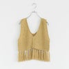 double honeycomb mesh fringed top ダブルハニカムメッシュフリンジトップ