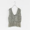 double honeycomb mesh fringed top ダブルハニカムメッシュフリンジトップ
