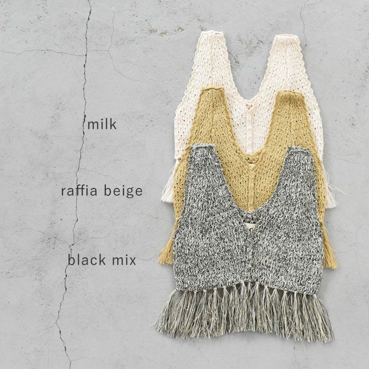 SALE 30％OFF】double honeycomb mesh fringed top ダブルハニカム