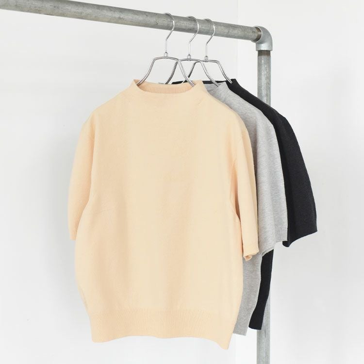 stretch organic cotton bottle-neck sweater ストレッチオーガニックコットン ボトルネックセーター