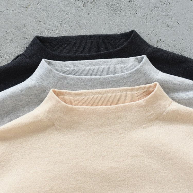 stretch organic cotton bottle-neck sweater ストレッチオーガニックコットン ボトルネックセーター