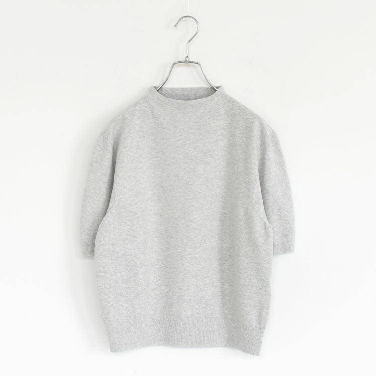 stretch organic cotton bottle-neck sweater ストレッチオーガニックコットン ボトルネックセーター
