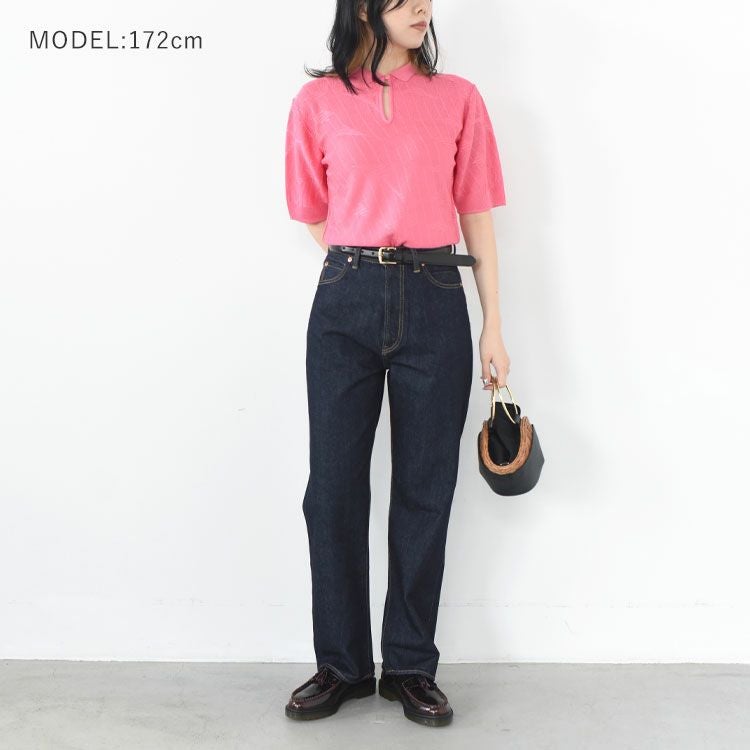 SALE 30％OFF】BRIGHT LACE KNIT POLO ブライトレースニットポロ/THE