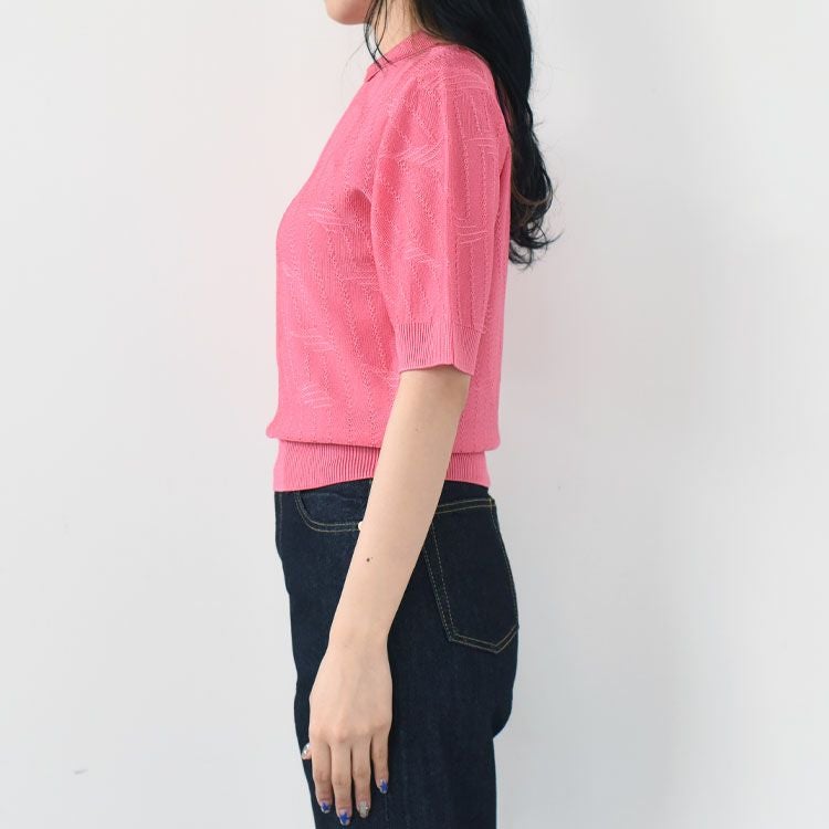 ニット+セーター 25SS THE SHINZONE BRIGHT LACE KNIT POLO Shinzone｜襟付きニット BRIGHT LACE KNIT POLO ブライト レース
