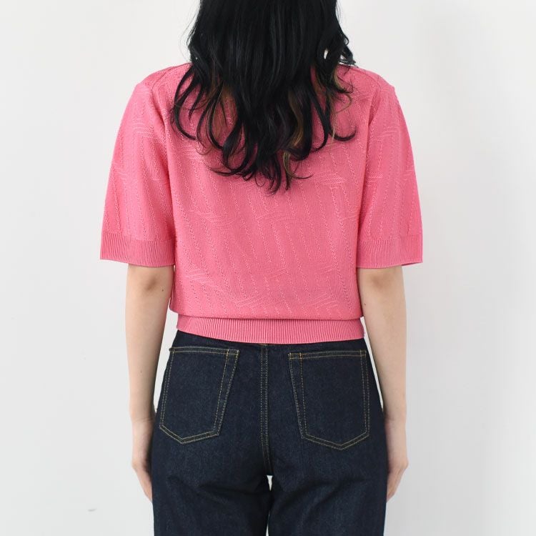 ニット+セーター 25SS THE SHINZONE BRIGHT LACE KNIT POLO Shinzone｜襟付きニット BRIGHT LACE KNIT POLO ブライト レース