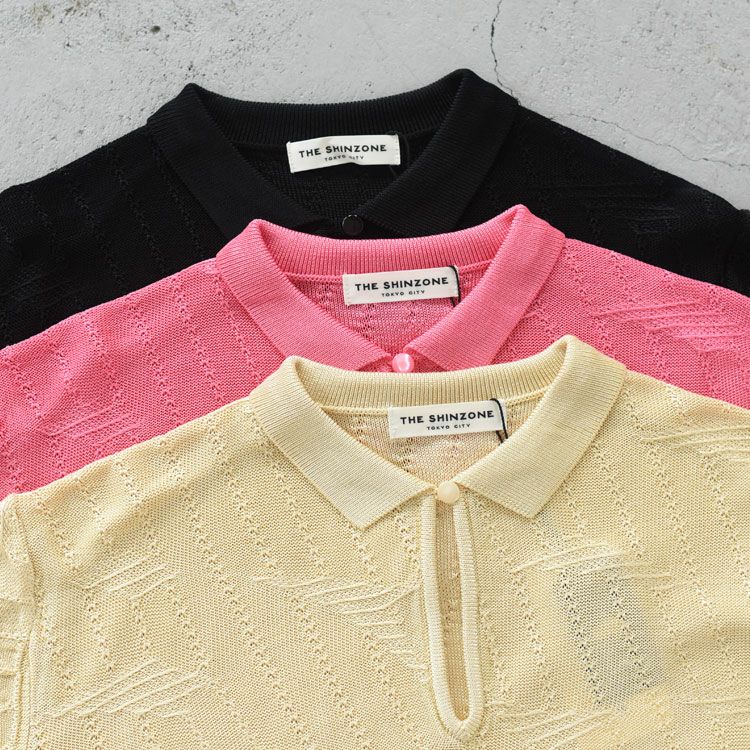 ニット+セーター 25SS THE SHINZONE BRIGHT LACE KNIT POLO SALE 30％OFF】BRIGHT LACE KNIT POLO ブライトレースニットポロ/THE