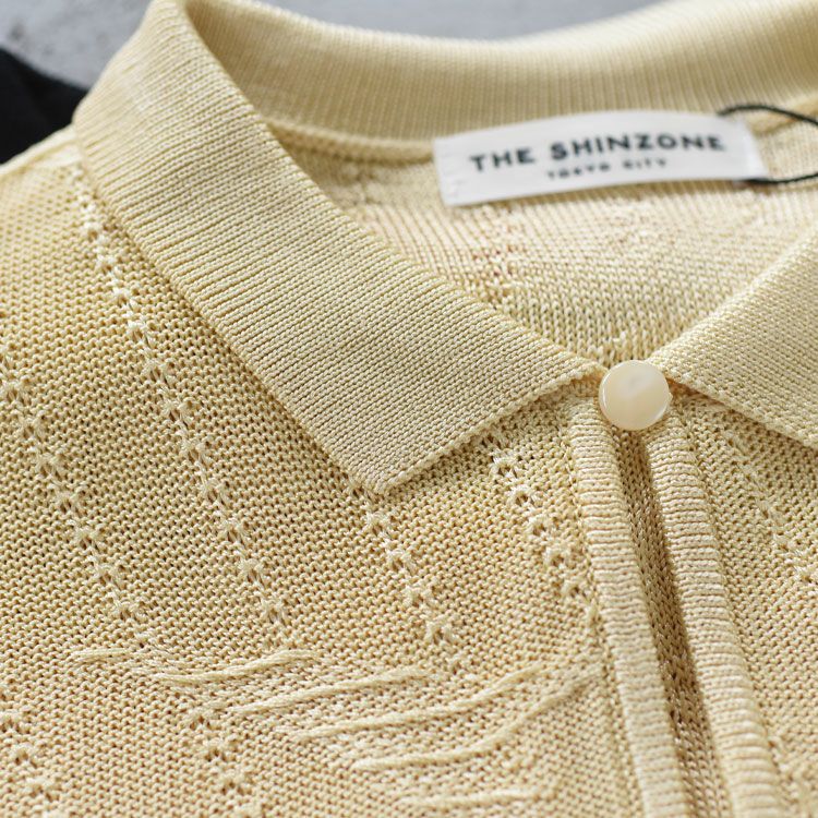 SALE 30％OFF】BRIGHT LACE KNIT POLO ブライトレースニットポロ/THE