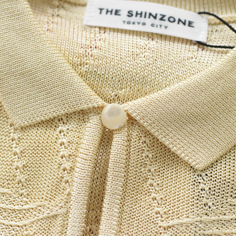 トップス THE SHINZONE 25SS BRIGHT LACE KNIT POLO SALE 30％OFF】BRIGHT LACE KNIT POLO ブライトレースニットポロ/THE