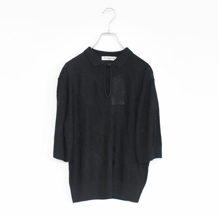 SALE 30％OFF】BRIGHT LACE KNIT POLO ブライトレースニットポロ/THE