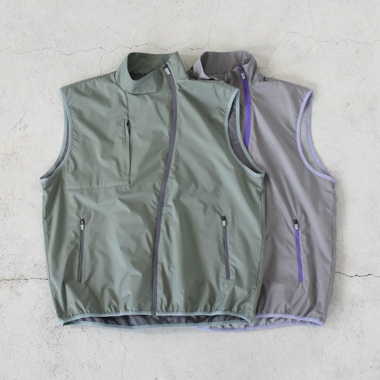 SALE 40％OFF】CURVE ZIP UP NYLON VEST カーブジップアップ ナイロン