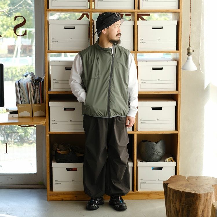 SALE 40％OFF】CURVE ZIP UP NYLON VEST カーブジップアップ ナイロン