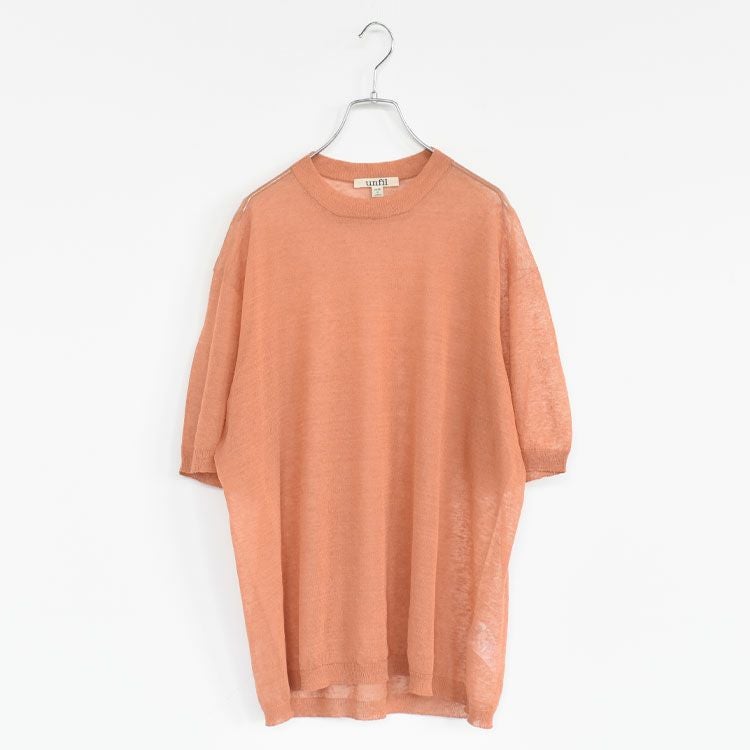 high-count linen oversized knit-Tee ハイカウント リネン オーバーサイズ ニットTシャツ