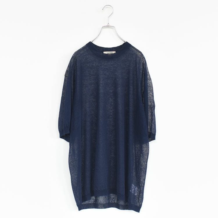 high-count linen oversized knit-Tee ハイカウント リネン オーバーサイズ ニットTシャツ