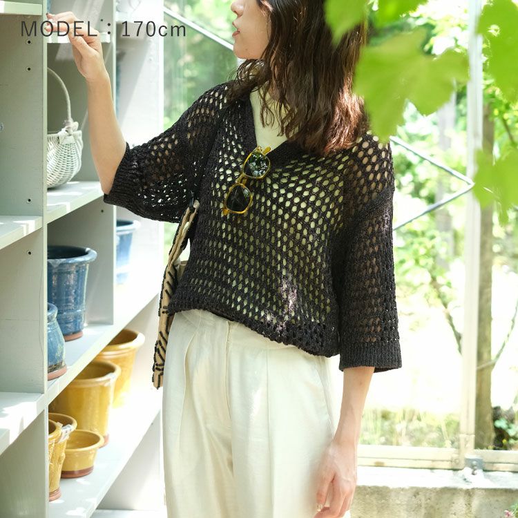 SALE 30％OFF】OPENWORK POLO KNIT オープンワークポロニット/THE