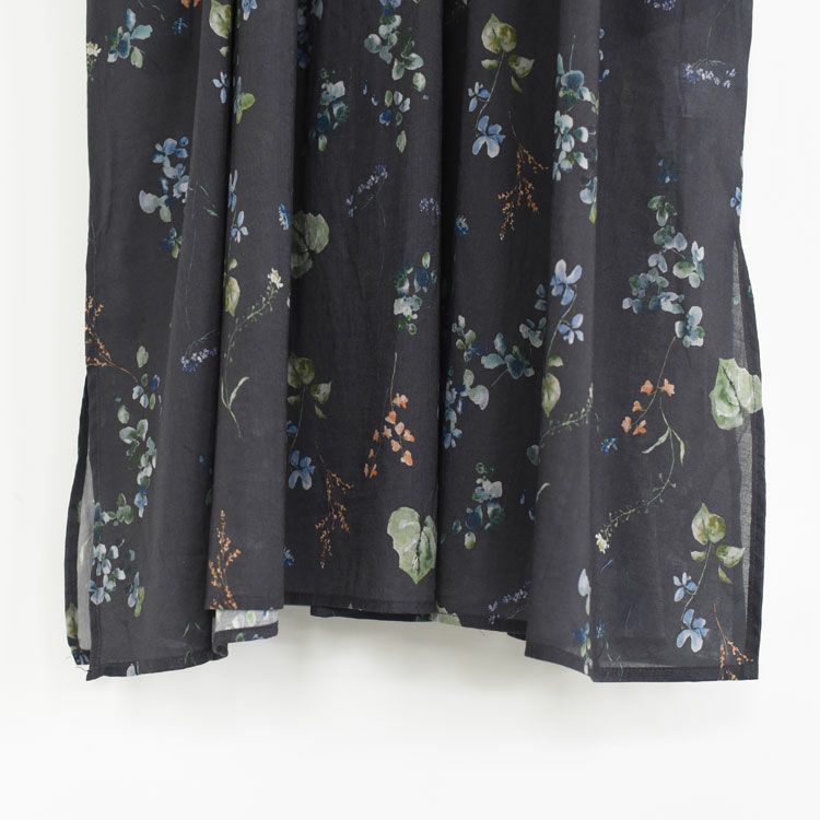 コットンボタニカルプリント切替ワンピース